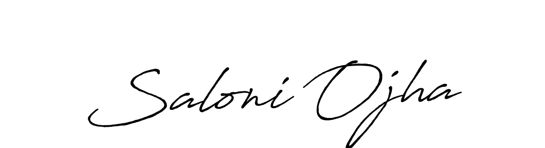 Make a beautiful signature design for name Saloni Ojha. With this signature (Antro_Vectra_Bolder) style, you can create a handwritten signature for free. Saloni Ojha signature style 7 images and pictures png
