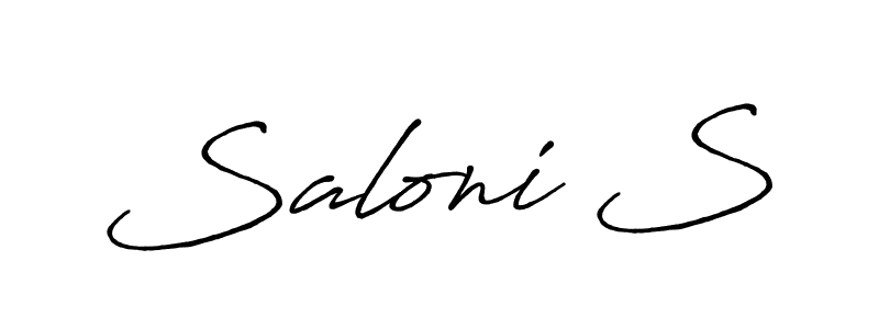 Make a beautiful signature design for name Saloni S. With this signature (Antro_Vectra_Bolder) style, you can create a handwritten signature for free. Saloni S signature style 7 images and pictures png