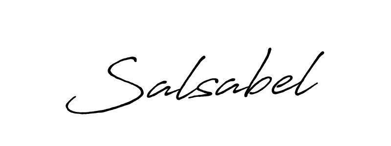 Create a beautiful signature design for name Salsabel. With this signature (Antro_Vectra_Bolder) fonts, you can make a handwritten signature for free. Salsabel signature style 7 images and pictures png