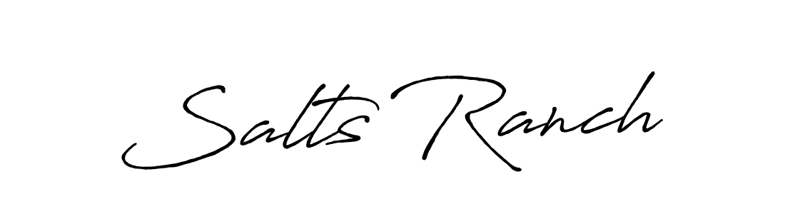 Use a signature maker to create a handwritten signature online. With this signature software, you can design (Antro_Vectra_Bolder) your own signature for name Salts Ranch. Salts Ranch signature style 7 images and pictures png