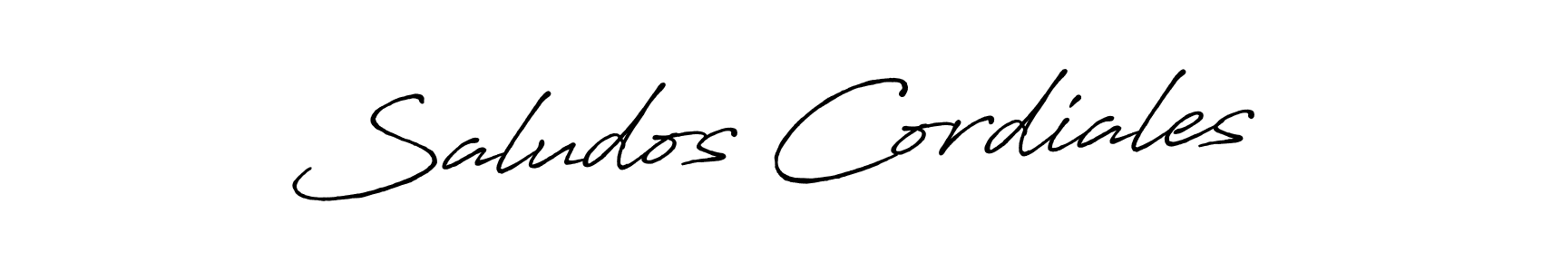 Design your own signature with our free online signature maker. With this signature software, you can create a handwritten (Antro_Vectra_Bolder) signature for name Saludos Cordiales. Saludos Cordiales signature style 7 images and pictures png