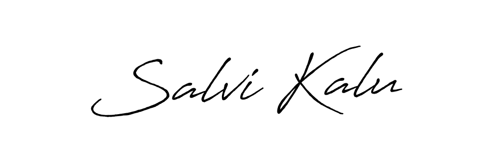 Make a beautiful signature design for name Salvi Kalu. With this signature (Antro_Vectra_Bolder) style, you can create a handwritten signature for free. Salvi Kalu signature style 7 images and pictures png