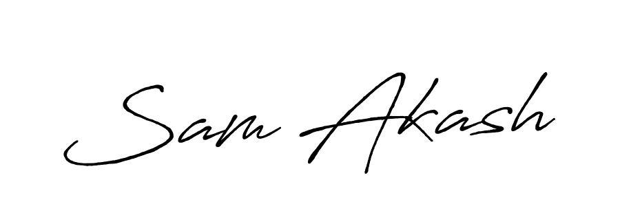 How to make Sam Akash name signature. Use Antro_Vectra_Bolder style for creating short signs online. This is the latest handwritten sign. Sam Akash signature style 7 images and pictures png