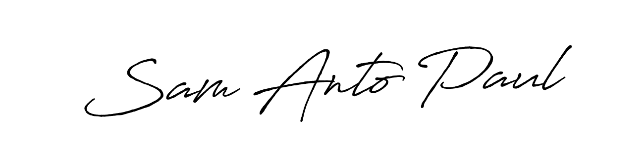 How to make Sam Anto Paul name signature. Use Antro_Vectra_Bolder style for creating short signs online. This is the latest handwritten sign. Sam Anto Paul signature style 7 images and pictures png