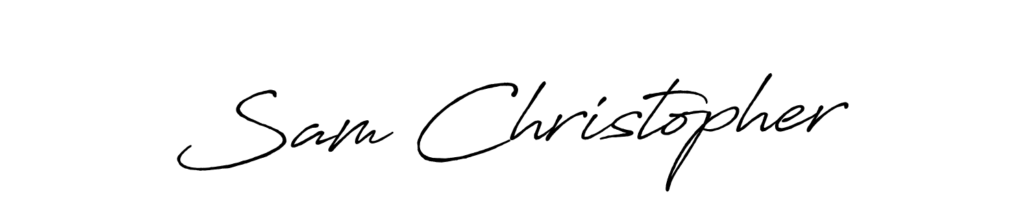 Antro_Vectra_Bolder is a professional signature style that is perfect for those who want to add a touch of class to their signature. It is also a great choice for those who want to make their signature more unique. Get Sam Christopher name to fancy signature for free. Sam Christopher signature style 7 images and pictures png