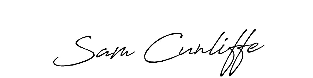 Sam Cunliffe stylish signature style. Best Handwritten Sign (Antro_Vectra_Bolder) for my name. Handwritten Signature Collection Ideas for my name Sam Cunliffe. Sam Cunliffe signature style 7 images and pictures png
