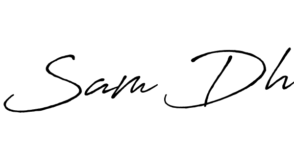 How to make Sam Dh name signature. Use Antro_Vectra_Bolder style for creating short signs online. This is the latest handwritten sign. Sam Dh signature style 7 images and pictures png