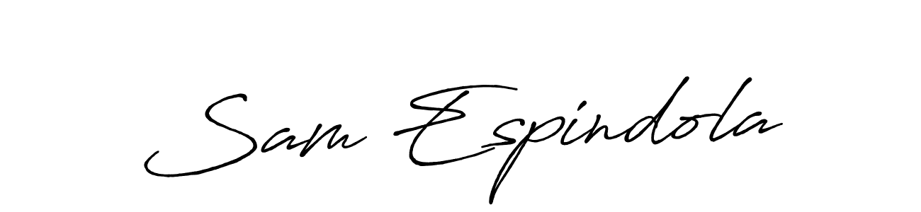 Design your own signature with our free online signature maker. With this signature software, you can create a handwritten (Antro_Vectra_Bolder) signature for name Sam Espindola. Sam Espindola signature style 7 images and pictures png