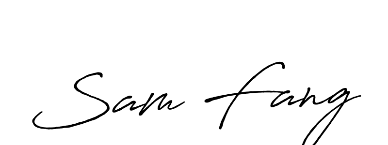 How to make Sam Fang signature? Antro_Vectra_Bolder is a professional autograph style. Create handwritten signature for Sam Fang name. Sam Fang signature style 7 images and pictures png