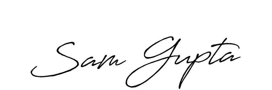 Sam Gupta stylish signature style. Best Handwritten Sign (Antro_Vectra_Bolder) for my name. Handwritten Signature Collection Ideas for my name Sam Gupta. Sam Gupta signature style 7 images and pictures png
