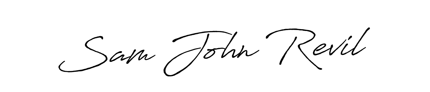 How to make Sam John Revil name signature. Use Antro_Vectra_Bolder style for creating short signs online. This is the latest handwritten sign. Sam John Revil signature style 7 images and pictures png