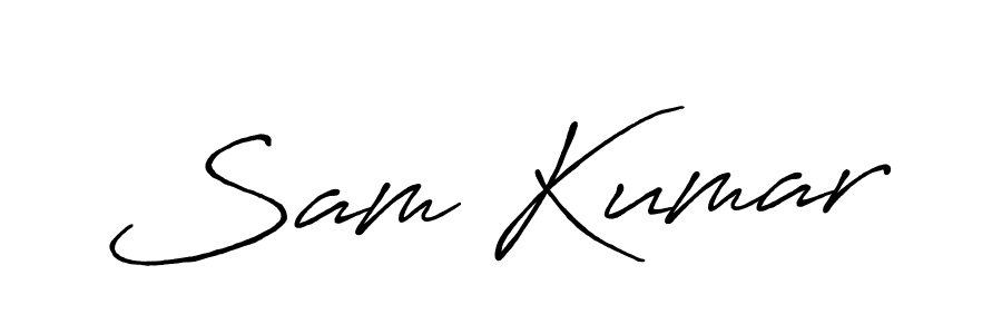How to make Sam Kumar name signature. Use Antro_Vectra_Bolder style for creating short signs online. This is the latest handwritten sign. Sam Kumar signature style 7 images and pictures png