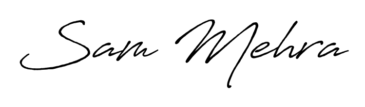How to make Sam Mehra name signature. Use Antro_Vectra_Bolder style for creating short signs online. This is the latest handwritten sign. Sam Mehra signature style 7 images and pictures png