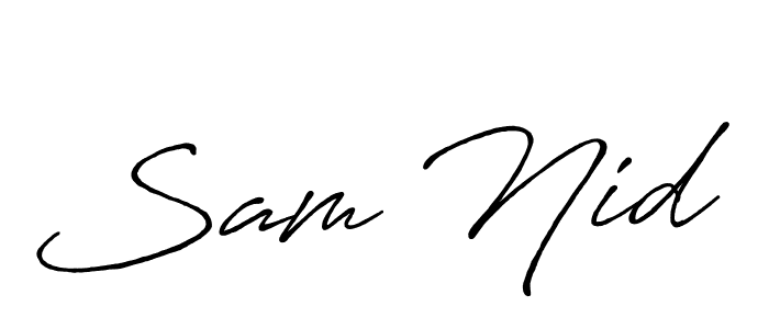 Also You can easily find your signature by using the search form. We will create Sam Nid name handwritten signature images for you free of cost using Antro_Vectra_Bolder sign style. Sam Nid signature style 7 images and pictures png