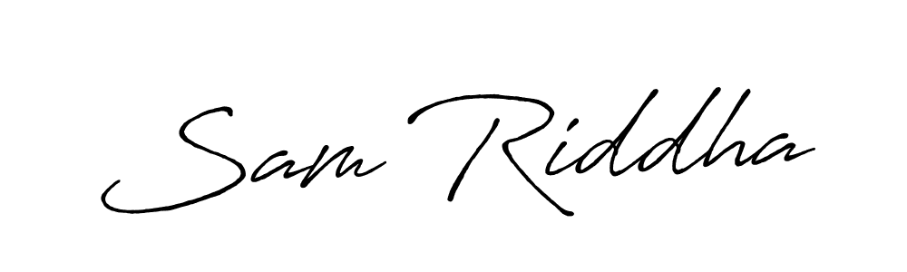 How to make Sam Riddha name signature. Use Antro_Vectra_Bolder style for creating short signs online. This is the latest handwritten sign. Sam Riddha signature style 7 images and pictures png