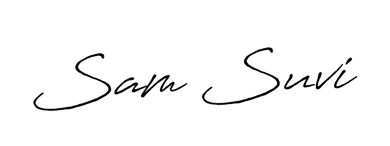 Make a beautiful signature design for name Sam Suvi. With this signature (Antro_Vectra_Bolder) style, you can create a handwritten signature for free. Sam Suvi signature style 7 images and pictures png
