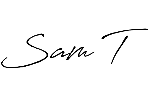 The best way (Antro_Vectra_Bolder) to make a short signature is to pick only two or three words in your name. The name Sam T include a total of six letters. For converting this name. Sam T signature style 7 images and pictures png