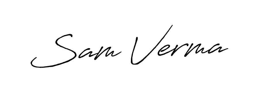 Use a signature maker to create a handwritten signature online. With this signature software, you can design (Antro_Vectra_Bolder) your own signature for name Sam Verma. Sam Verma signature style 7 images and pictures png