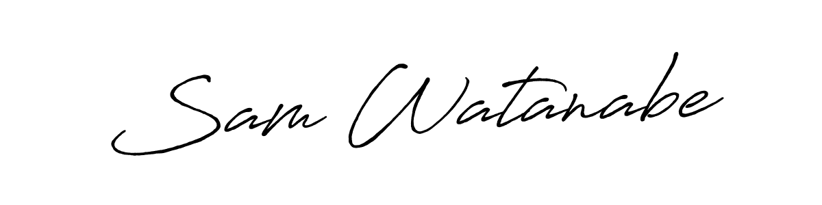 How to make Sam Watanabe name signature. Use Antro_Vectra_Bolder style for creating short signs online. This is the latest handwritten sign. Sam Watanabe signature style 7 images and pictures png