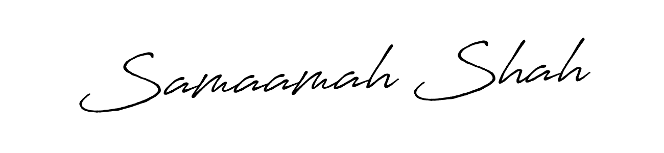 Antro_Vectra_Bolder is a professional signature style that is perfect for those who want to add a touch of class to their signature. It is also a great choice for those who want to make their signature more unique. Get Samaamah Shah name to fancy signature for free. Samaamah Shah signature style 7 images and pictures png