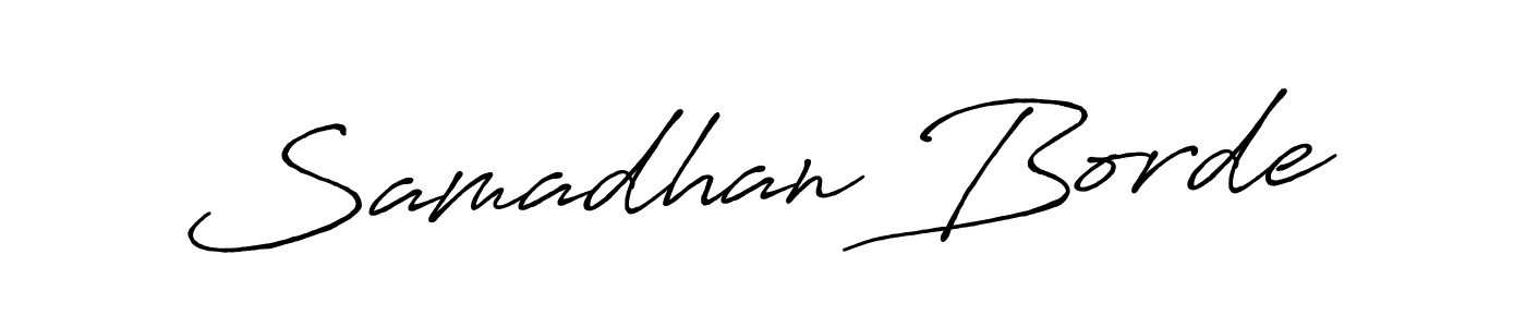 Create a beautiful signature design for name Samadhan Borde. With this signature (Antro_Vectra_Bolder) fonts, you can make a handwritten signature for free. Samadhan Borde signature style 7 images and pictures png