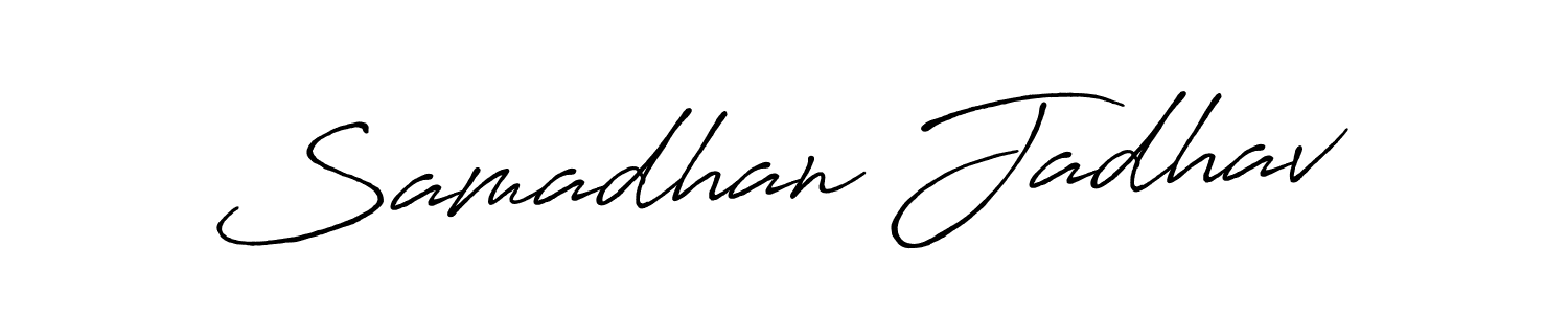 The best way (Antro_Vectra_Bolder) to make a short signature is to pick only two or three words in your name. The name Samadhan Jadhav include a total of six letters. For converting this name. Samadhan Jadhav signature style 7 images and pictures png