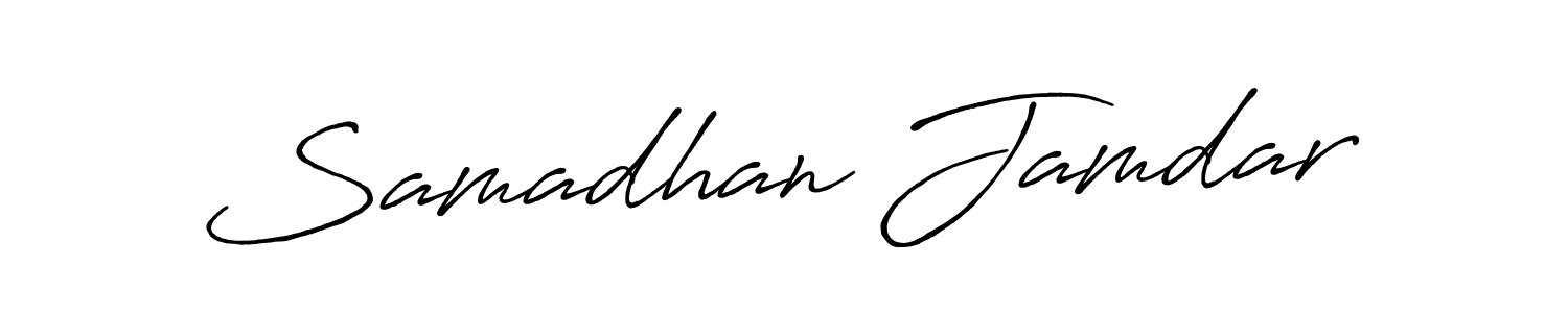 Also You can easily find your signature by using the search form. We will create Samadhan Jamdar name handwritten signature images for you free of cost using Antro_Vectra_Bolder sign style. Samadhan Jamdar signature style 7 images and pictures png