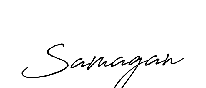 Create a beautiful signature design for name Samagan. With this signature (Antro_Vectra_Bolder) fonts, you can make a handwritten signature for free. Samagan signature style 7 images and pictures png