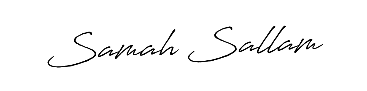 Create a beautiful signature design for name Samah Sallam. With this signature (Antro_Vectra_Bolder) fonts, you can make a handwritten signature for free. Samah Sallam signature style 7 images and pictures png