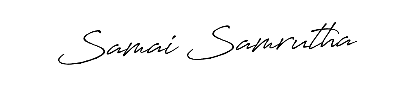 Also we have Samai Samrutha name is the best signature style. Create professional handwritten signature collection using Antro_Vectra_Bolder autograph style. Samai Samrutha signature style 7 images and pictures png