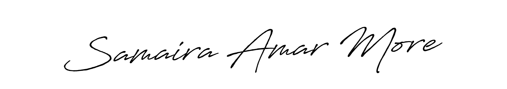 How to make Samaira Amar More name signature. Use Antro_Vectra_Bolder style for creating short signs online. This is the latest handwritten sign. Samaira Amar More signature style 7 images and pictures png