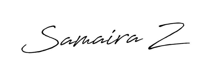 The best way (Antro_Vectra_Bolder) to make a short signature is to pick only two or three words in your name. The name Samaira Z include a total of six letters. For converting this name. Samaira Z signature style 7 images and pictures png