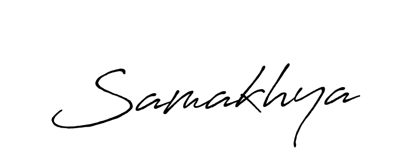 Use a signature maker to create a handwritten signature online. With this signature software, you can design (Antro_Vectra_Bolder) your own signature for name Samakhya. Samakhya signature style 7 images and pictures png