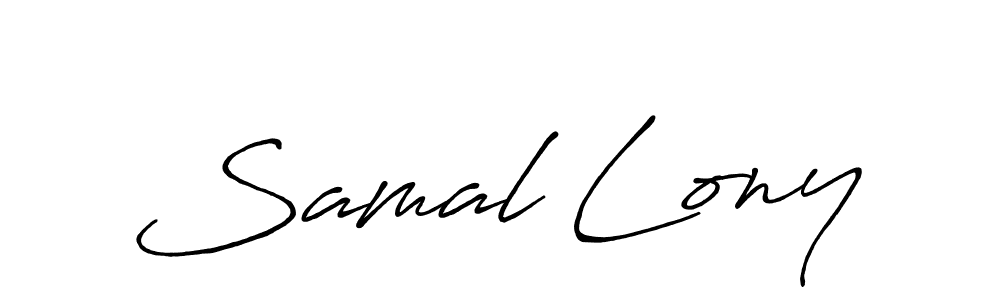 Create a beautiful signature design for name Samal Lony. With this signature (Antro_Vectra_Bolder) fonts, you can make a handwritten signature for free. Samal Lony signature style 7 images and pictures png