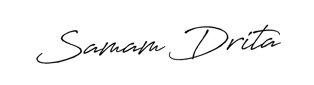 Similarly Antro_Vectra_Bolder is the best handwritten signature design. Signature creator online .You can use it as an online autograph creator for name Samam Drita. Samam Drita signature style 7 images and pictures png