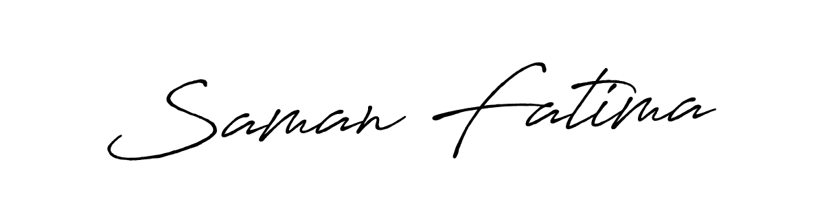 How to make Saman Fatima name signature. Use Antro_Vectra_Bolder style for creating short signs online. This is the latest handwritten sign. Saman Fatima signature style 7 images and pictures png