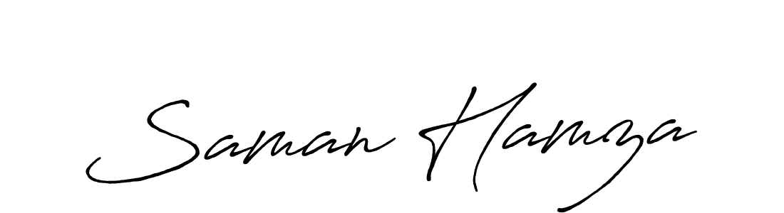 The best way (Antro_Vectra_Bolder) to make a short signature is to pick only two or three words in your name. The name Saman Hamza include a total of six letters. For converting this name. Saman Hamza signature style 7 images and pictures png