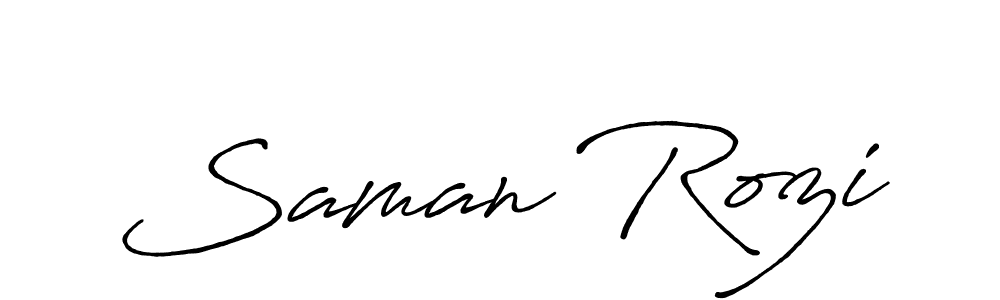 The best way (Antro_Vectra_Bolder) to make a short signature is to pick only two or three words in your name. The name Saman Rozi include a total of six letters. For converting this name. Saman Rozi signature style 7 images and pictures png