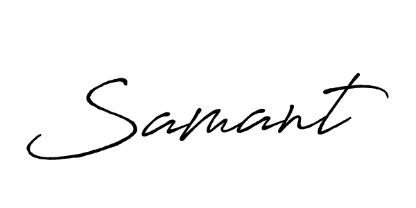 The best way (Antro_Vectra_Bolder) to make a short signature is to pick only two or three words in your name. The name Samant include a total of six letters. For converting this name. Samant signature style 7 images and pictures png