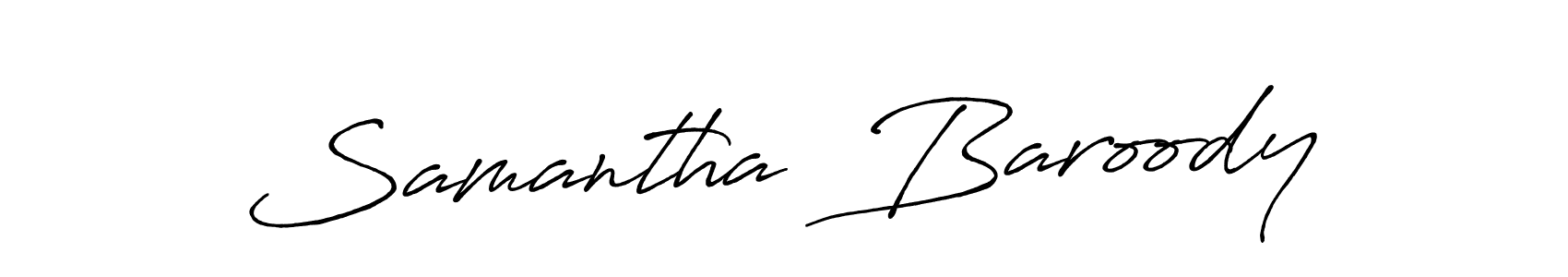 Also You can easily find your signature by using the search form. We will create Samantha  Baroody name handwritten signature images for you free of cost using Antro_Vectra_Bolder sign style. Samantha  Baroody signature style 7 images and pictures png