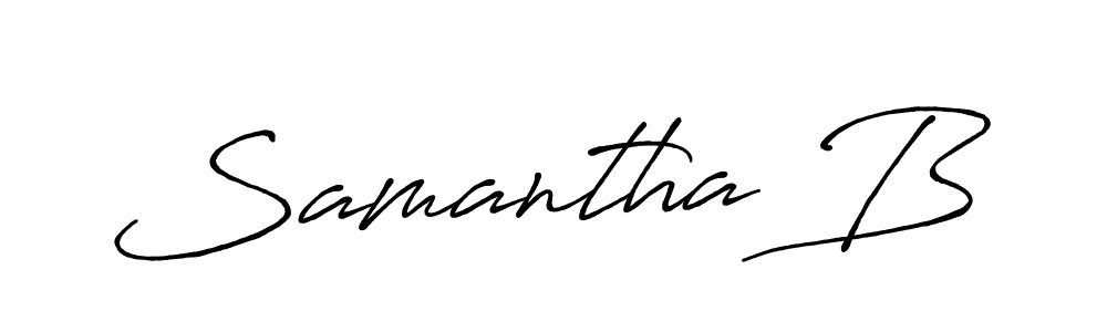 You should practise on your own different ways (Antro_Vectra_Bolder) to write your name (Samantha B) in signature. don't let someone else do it for you. Samantha B signature style 7 images and pictures png