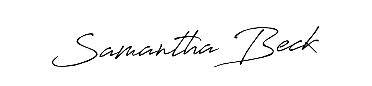 Samantha Beck stylish signature style. Best Handwritten Sign (Antro_Vectra_Bolder) for my name. Handwritten Signature Collection Ideas for my name Samantha Beck. Samantha Beck signature style 7 images and pictures png