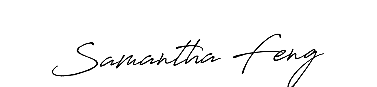 Similarly Antro_Vectra_Bolder is the best handwritten signature design. Signature creator online .You can use it as an online autograph creator for name Samantha Feng. Samantha Feng signature style 7 images and pictures png
