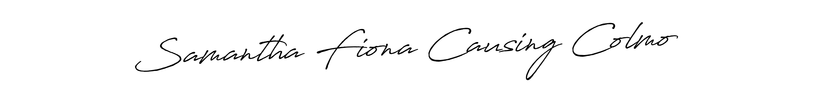 Similarly Antro_Vectra_Bolder is the best handwritten signature design. Signature creator online .You can use it as an online autograph creator for name Samantha Fiona Causing Colmo. Samantha Fiona Causing Colmo signature style 7 images and pictures png
