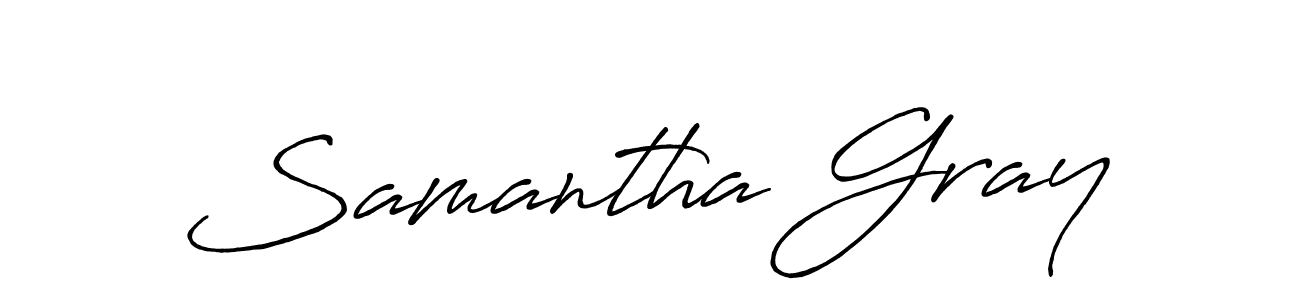 How to make Samantha Gray name signature. Use Antro_Vectra_Bolder style for creating short signs online. This is the latest handwritten sign. Samantha Gray signature style 7 images and pictures png