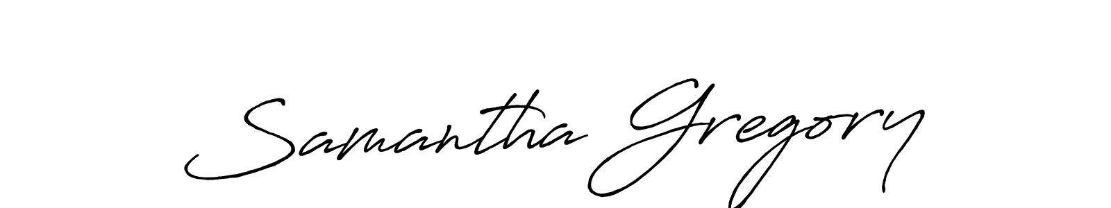 if you are searching for the best signature style for your name Samantha Gregory. so please give up your signature search. here we have designed multiple signature styles  using Antro_Vectra_Bolder. Samantha Gregory signature style 7 images and pictures png