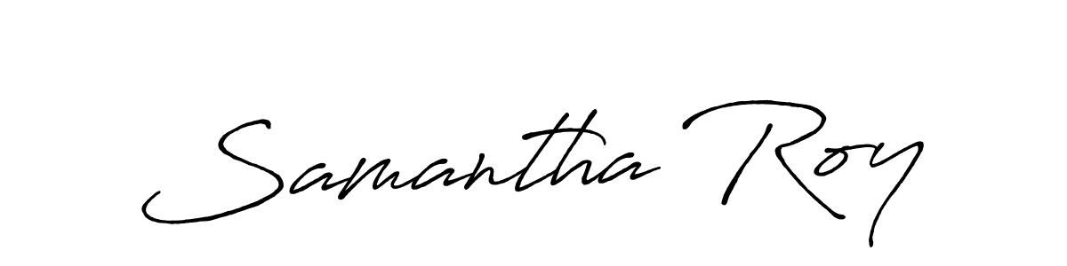 Create a beautiful signature design for name Samantha Roy. With this signature (Antro_Vectra_Bolder) fonts, you can make a handwritten signature for free. Samantha Roy signature style 7 images and pictures png