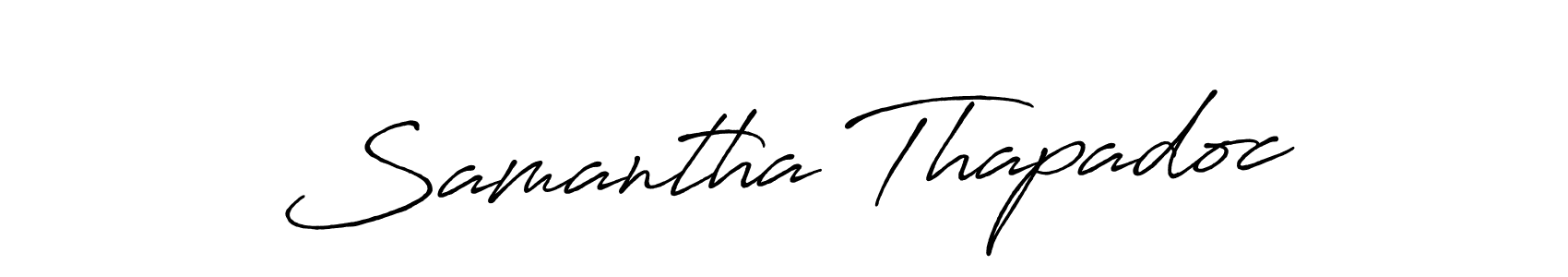 How to make Samantha Thapadoc name signature. Use Antro_Vectra_Bolder style for creating short signs online. This is the latest handwritten sign. Samantha Thapadoc signature style 7 images and pictures png