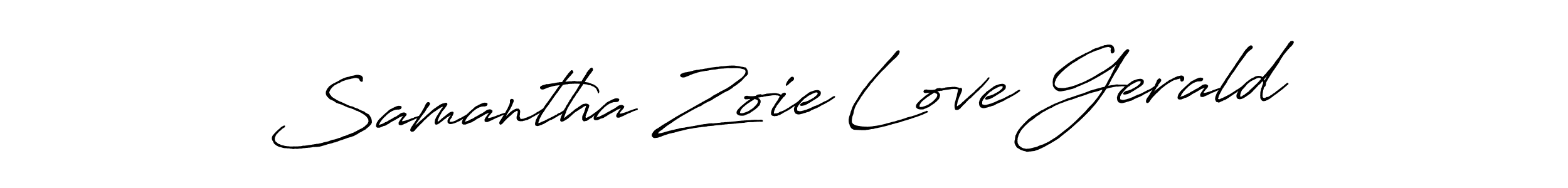 This is the best signature style for the Samantha Zoie Love Gerald name. Also you like these signature font (Antro_Vectra_Bolder). Mix name signature. Samantha Zoie Love Gerald signature style 7 images and pictures png