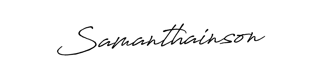 Antro_Vectra_Bolder is a professional signature style that is perfect for those who want to add a touch of class to their signature. It is also a great choice for those who want to make their signature more unique. Get Samanthainson name to fancy signature for free. Samanthainson signature style 7 images and pictures png